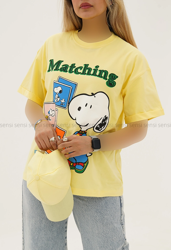 تیشرت باکسی اسنوپی چاپی کد1005434